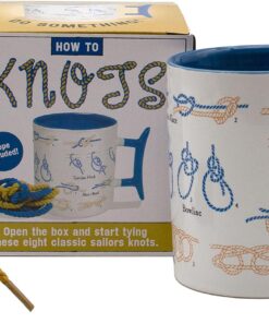 The Unemployed Philosophers Guild How To Tie Knots Mug - Learn to Make 8 Different Knots Over Coffee, Comes in a Gift Box, Rope Included, 12 oz