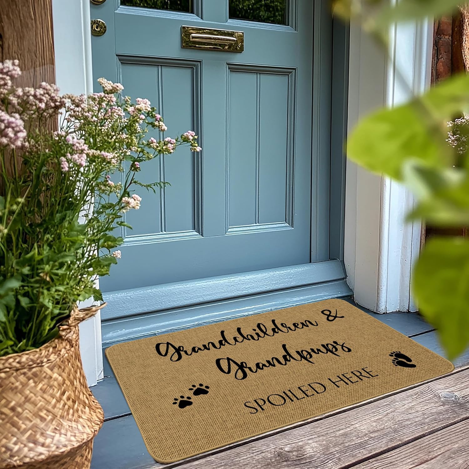 Accssoey Funny Doormats,Grandma Grandpa Doormat Gift,Nana Gifts from Grandkids Granddaughter,Birthday Grandparents Gifts from Grandkids-Grandkids 16 * 24inch - Image 2