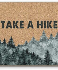 BitKAM Funny Take a Hike Welcome Coco Coir Doormat Door Welcome Mat for Home Entrance Front Door, Farmhouse Mountain Forest Floor Mats for Outdoor Outside Entryway 30x17 Inch