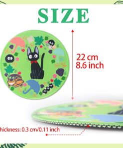 Alternative view of Pounchi Cute Soot Sprite Mouse Pad 8.6 × 8.6 in, Anime Cat Mouse Pad with Non-Slip Rubber Base and Stitched Edge for Desk Computers Laptop Office