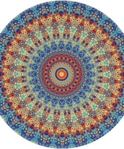 Mandala Round Mouse Pad Premium Textured Mouse Mat Washable Mousepads with Extended Stitched Edges Non Slip Rubber Base Small Mousepad 7.9 * 7.9 * 0.12 Inches