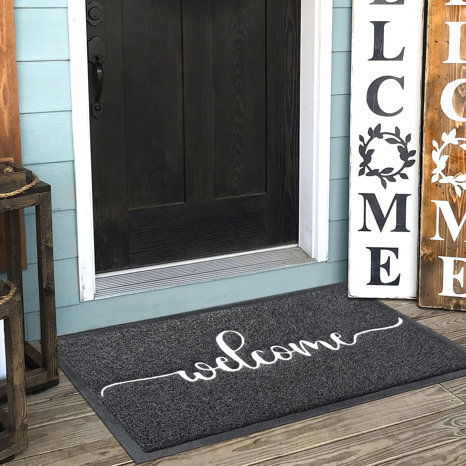 AAZZKANG Large Welcome Mat 36"x24" Non Slip Durable Outdoor Door Mats Quickly Trap Dirt Easy to Clean Indoor Doormat for Front Door,Entrance,High Traffic Areas Black - Image 7
