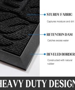 Alternative view of Yimobra Large Welcome Mat 36x24, Waterproof Non-Slip Outdoor Mats for Front Door Outside Entrance, Low-Profile Entryway Mat Indoor for Garage Patio, Black
