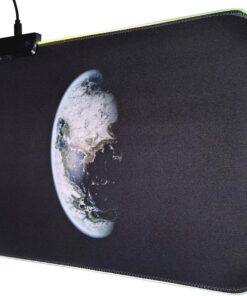 XL Led RGB Computer Office Gaming Gamer Mouse Pad Galaxy Space Earth Portable Thin Cool Non Slip Mouse Pad Black