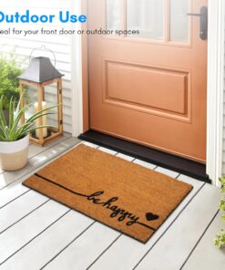 Alternative view of PLUS Haven Pure Coco Coir Doormat with Heavy-Duty Backing - Be Happy - Size: 17-Inches x 30-Inches Pile Height: 0.6-Inches - Perfect Color/Sizing for Outdoor/Indoor uses.