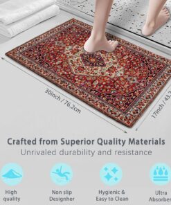 Alternative view of Welcome Door Mat,Boho Tribal Persian Front Door Mat for Home Entrance,Garage and Garden Outside Entryway Floor Mat,Non Slip Doormat 30 x 17 Inch