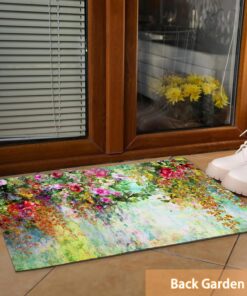 Alternative view of Mogifedc Abstract Flowers Front Door Mat, Spring Floral Indoor Outdoor Decor Entrance Inside Non-Slip, Waterproof Kitchen Mat and Interior Home Washable Door Mat, 17"??30??