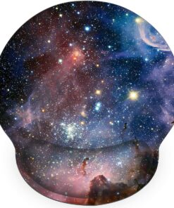 Britimes Ergonomic Mouse Pad with Wrist Support Purple Blue Cosmos Nebula Galaxy Non-Slip Rubber Base Mousepad for Home Office Gaming Working Computers Laptop Easy Typing & Pain Relief