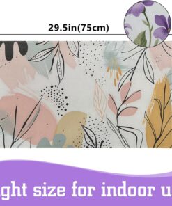 Alternative view of SOAYOH Abstract Leaf Indoor Door Mat, Minimal Pastel Botanical Design Front Doormats, Retro Entryway Area Rug 17x29.5 Inch Soft Non Woven Floor Mats for Porch Kitchen Bathroom Decor Gifts