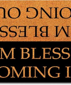 FunXiLin Funny Welcome Doormat 29.5" x 17.7" for Home Decor Indoor Front Porch Entrance Way Rugs and Mats (I AM Blessed Coming in & Going Out)