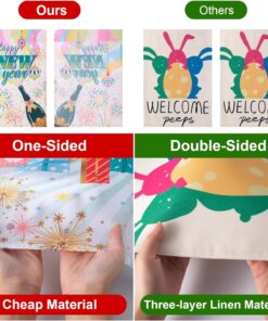 Alternative view of Foxany 12 Pack One-Sided Seasonal Garden Flags, 12 x 18 Inch Yard Flags, Small Flags for Outside, Fall Winter Halloween Christmas Outdoor Flags, Holiday Flags for All Seasons