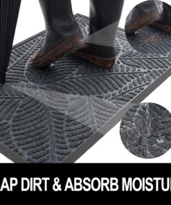 Alternative view of Colorxy Waterproof Doormat, Sturdy Natural Rubber Front Indoor Mat, Non Slip Low Profile Indoor Outdoor Door Mats, Stain and Fade Resistant Floor Mat, Easy Clean Patio Entrance Mat, 30''x17'', Grey