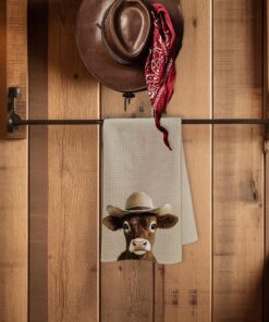 Alternative view of Cabana Bro Western Baby Cow Kitchen Towels, Cows Gifts for Women Men Decorative Hand Towels for Bathroom, Farmhouse Western Cowboy Hat Fluffy Cow Dish Tea Towels for Kitchen, 16x24 Inch