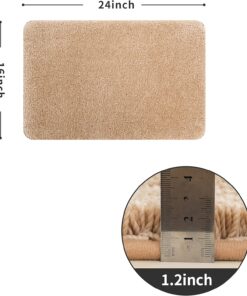 Alternative view of COSY HOMEER Extra Thick Bath Rugs for Bathroom - Anti-Slip Bath Mats Soft Plush Yarn Shaggy 100% Strong Mirco Polyeste Mat Living Room Bedroom Mat Floor Water Absorbent(Beige,16x24 - Inches)