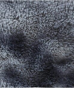 ConCus-T Grey Bath Mat Faux Fur Plush Bathroom Rugs Shaggy Soft Anti Slip Bath Carpet Doormat for Bedroom Bathroom Puppy Bed Mat, Tie-Dye Dark Grey, 24'' x 16''