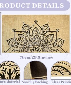 Alternative view of Mandala Welcome Doormat Outdoor Flower Door Mat Front Back Door Mat Washable Indoor Floor Mat Inside Outside Entrance Rug Non-Slip Entryway Carpet Mat for Hallway Patio Home Decor