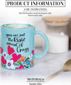 Alternative view of Pavilion Gift Company- Crazy - 18 oz Glass Mug Humor Coffee Caffeine Coffee Tea Cup Mug Friend Bestie Best Friend Gift Kitchenware