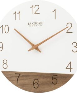 Alternative view of La Crosse Technology 12" Sierra Wood Quartz Analog Wall Clock - White - 404-3630B