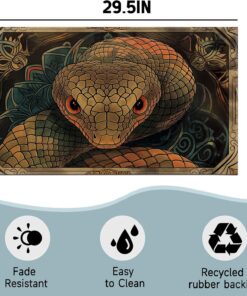 Alternative view of MIEPOS Vintage Golden Snake Indoor Door Mat,Wildlife Retro Doormat,29.5x17in Non-Slip Rubber Backing Floor Mat,Entry Rug,for Living Room,Office,Rv,Kitchen,Entryway Doorways Mats Decor,Doormats Gifts