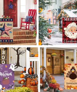 Alternative view of Seasonal Garden Flags set of 12 Double Sided, Yard Flags for Outside 12x18 Inch for Christmas Halloween Easter Valentine's St Patrick's 4th of July Spring Summer Fall Winter, All Seasons Garden Decor