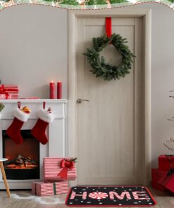 Alternative view of Drydiet 4 Pcs Christmas Welcome Decorative Doormat Christmas Gnome Door Mat Non Slip Rubber Mats Funny Gnome Truck Ball Seasonal Winter Holiday Porch Rugs for Outdoor Indoor Entrance, 24 x 16 Inch