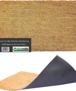 Ecomills Coco Coir Doormat with Non-Slip Backing, 24" x 36" ?C Heavy Duty Natural Front Door Mat with Non-Slip Backing, Indoor/Outdoor Durable Entrance Mat, 0.5" Thick