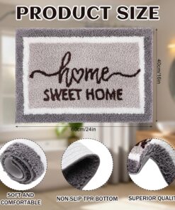 Alternative view of Drydiet Gray Bathroom Rug Rustic Sweet Home Bath Mat Soft Fluffy Absorbent Bath Rugs Non Slip Quick Dry Washable for Bathroom Indoor Outdoor Home Entrance Welcome Doormat, 16" x 24