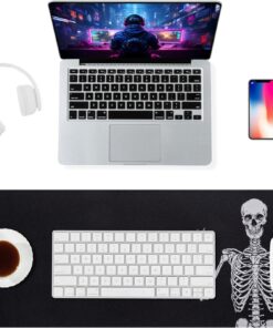 ALOANES Waterproof Mouse Pad with Durable Stitched Edge, Large Gaming Keyboard Pad, Non-Slip Rubber Base, Extended Desk pad for Gamer, Office & Home, Right Skeleton Mousepad 27.6''x 11.8''x 0.12''