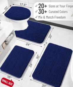 Alternative view of OLANLY Bathroom Rugs 24x16, Extra Soft Absorbent Chenille Bath Rugs, Rubber Backing Quick Dry, Machine Washable Bath Mats for Bathroom Floor, Tub and Shower, Home Decor Accessories, Navy