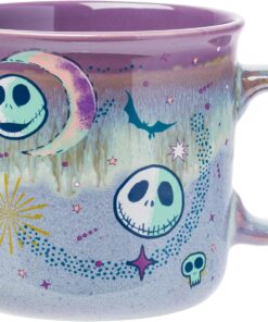 Silver Buffalo Disney Nightmare Before Christmas Jack Skellington Mystic Opulence Reactive Glaze Ceramic Camper Mug, 20 Ounces
