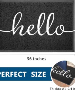 Alternative view of EARTHALL Door Mat Outside Inside Hello Doormat, 36"x24", Durable Floor Mat Non Slip Mat Ultra Absorb Mud Easy Clean Front Doormat for Garage, Entryway, Patio, High Traffic Areas, Black