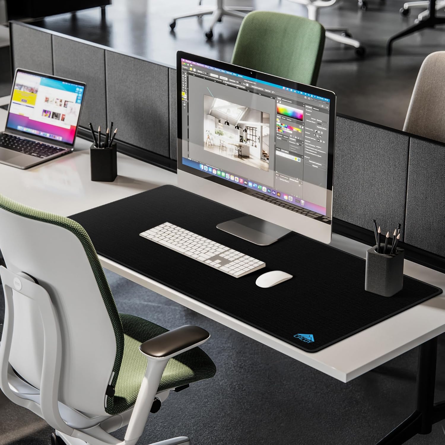 Cacoy 40” x 16” Large Gaming Mouse Pad for Desk, Extended Rectangular Keyboard Mouse Mat, XXL Desktop Accessories Mat, Smooth-Textured Non-Slip Rubber Base Computer Desk Pad for Office and Home, Black - Image 2