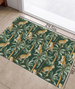 Alternative view of Cheetah Print Front Door Mat Outside Entrance, Indoor Door Mat, 17x29.5 in,Non-Woven Fabrics Non Slip Floor Doormat, Welcome Mats Entryway Rug Doormats for Kitchen Bedroom Living Room Decor Gifts