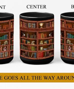 Alternative view of 2IMT Books Mug Librarian Gifts for Book Lovers Women - Library Coffee Mug Book Club Gifts for Women - Reading Bookish Items Bookworm Librarian Lovers for Readers Writer Black 15oz