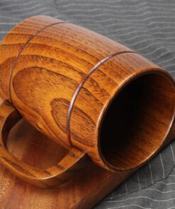 Alternative view of 18 oz Large Wooden Beer Mug Gift for Men Women Big Vintage Viking Cup Rustic Cool Wood Stein Tankard Handmade Unique Coffee Man Mugs for Him Male Dad Husband Manly Camping Tea Cup Outdoor Fancy Mug