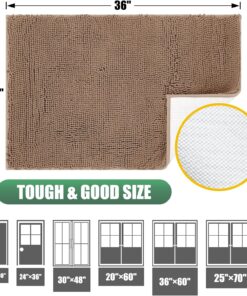 Alternative view of IM HOME Chenille Absorbent Outdoor Doormat 36" x 24", Washable Muddy Door Mats for Dog Non Slip Indoor Doormat Dog Mat for Muddy Paw Front Inside Doormats for Entryway Camel