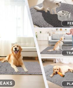 Alternative view of ChgLiPets 24" X 15" Washable Dog Door Mat, Ultra fine Fiber Dog Door Mat, Quick Drying Chenille Pet Doormat, Machine Washable Indoor and Outdoor Rug (Grey)