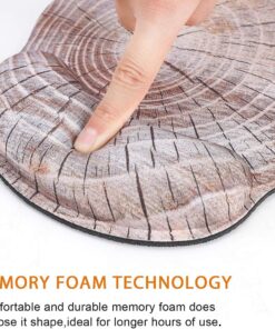 Alternative view of ToLuLu Mouse Pad with Wrist Rest Support, Gel Ergonomic Mouse Pads with Non Slip Rubber Base Memory Foam Mousepad, Mouse Wrist Rest Pad for Laptop Computer Home Office Working Pain Relief, Wood Art