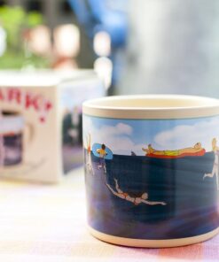 Alternative view of The Unemployed Philosophers Guild Shark Heat Changing Color Transforming Mug - Add Coffee and Sharks Appear Under the Water, Comes in a Fun Box,14 oz