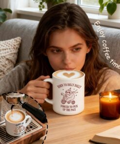 Alternative view of Funny Retro Sloth Mug, Humor Sarcastic Coffee Cup, Gifts for Sloth Lovers, Born to Dilly Dally Forced to Pick Up the Pace Funny Ceramic Coffee Mug 11 oz