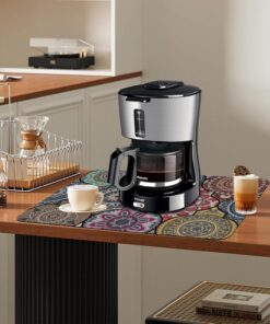 Alternative view of Dish Drying Mat Bohemia Vintage Decorative Pattern Kitchen Mat 12"x19" Bsorbent Coffee Maker Mat for Dishes,Utensils Coffee Maker Pots and Pans Easy Clean Dish Slip Resistant Pad