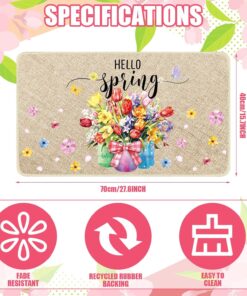 Alternative view of Zhanmai Floral Doormat, 16 x 28 Inch, Non Slip Outdoor Doormats for Front Door, Indoor Entrance Rug, Spring Rugs, Machine Washable, Green