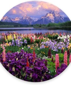 Mouse Pad, Flowers Mountain Customized Premium-Textured Round Mouse Pad, Washable Mousepads with Non-Slip Rubber Base Computer Mouse Pads for Wireless Mouse 7.9×7.9×0.12 inches