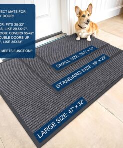 Alternative view of OLANLY Front Door Mat Indoor Outdoor Entrance, Waterproof Heavy Duty Doormat, Fade Resistant, Low Profile, Easy Clean Patio Porch Welcome Floor Mats for Entry, 35x23, Grey
