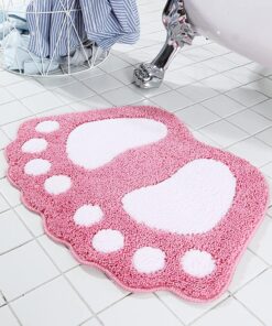 Guireele Bathroom Rugs Mats Water Absorbent Non-Slip Mat Used in Bathroom, Shower, Room, Etc.Soft Microfiber Machine Washable Bath Mat (Light Pink, 16x24'')