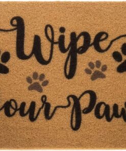 XuoAz Funny-Welcome-Mats for Front Door Wipe-Your-Paws Dog Doormat Nature Coir Non Slip Rubber Indoor Floor Mats for Home Outdoor Entrance 17" x 30"