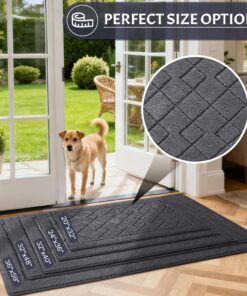 Alternative view of REFETONE Dirt Trapper Door Mat 24" x 36", Washable Indoor Doormat Rubber Backing Non Slip, Resist Dirt and Absorbent Entrance Mat, Low Profile Inside Floor Mats for Front Back Door and Entryway, Grey