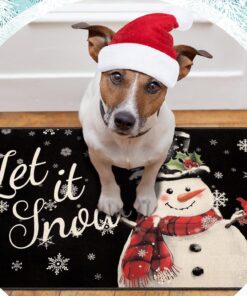 Alternative view of Ceenna 3 Pcs Winter Snowman Welcome Front Door Mats Set Hello Winter Let It Snow Outdoor Mat Merry Christmas Kitchen Rugs Decorative Seasonal Doormat Holiday Rugs for Indoor Outdoor Decor 16 x 24 Inch