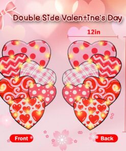 Alternative view of Valentine Garden Flag - 12x18 Inch Double-Sided Solar Powered LED Heart Flag with 8 Lighting Modes, Perfect for Outdoor Yard and Home Valentine’s Day Decorations