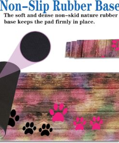 Alternative view of Mouse Pad Set, Large Mouse Pad (31.5 "x11.8)+ Elephant Pen Holder + Coaster Combination, Non-Slip Base, Gamer Table Pad, Suitable for Office and Home - Rustic Rainbow Woodgrain Dog Paw